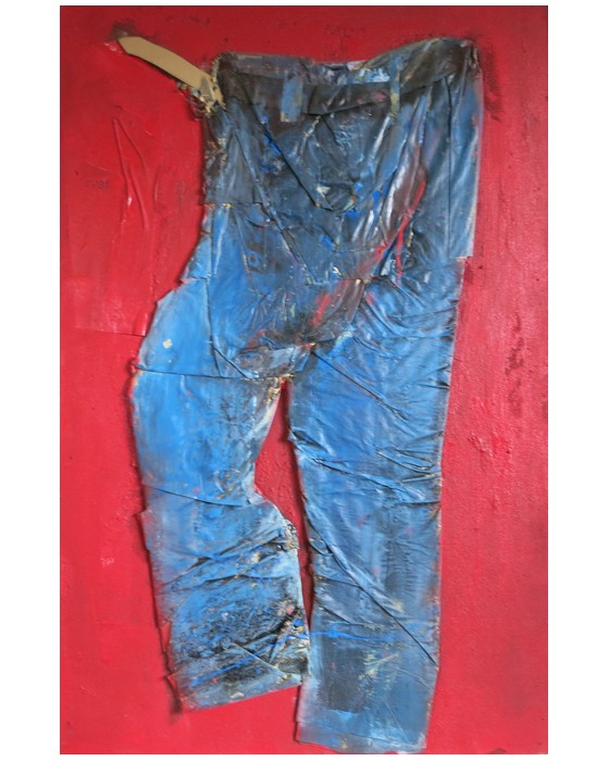 JEANS II (FOND ROUGE) : PHILIPPE DARGENT - PEINTRE DESSINATEUR LIEGE