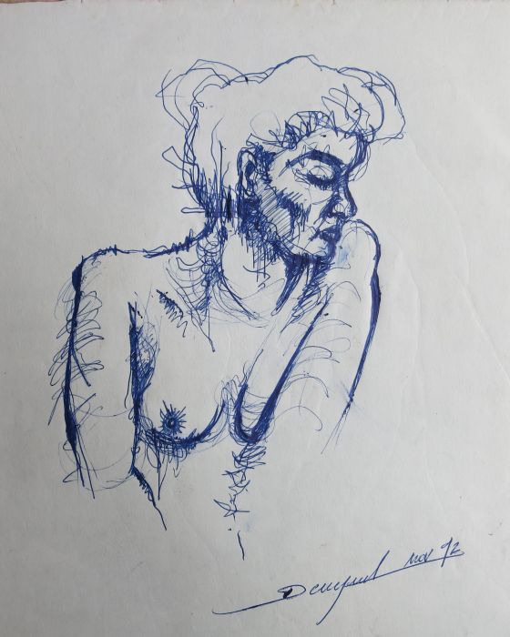 CROQUIS 3  1992 : PHILIPPE DARGENT - PEINTRE DESSINATEUR LIEGE