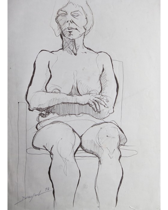 CROQUIS 4  1993 : PHILIPPE DARGENT - PEINTRE DESSINATEUR LIEGE