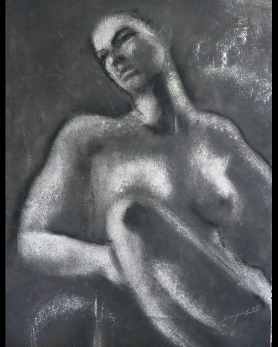 PASTEL NOIR SUR PAPIER  2009 : PHILIPPE DARGENT - PEINTRE DESSINATEUR LIEGE