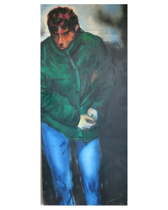 HOMME A LA VESTE VERTE   2002 : PHILIPPE DARGENT - PEINTRE DESSINATEUR LIEGE