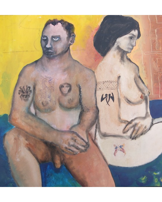 COUPLE TATOUE  2000 : PHILIPPE DARGENT - PEINTRE DESSINATEUR LIEGE