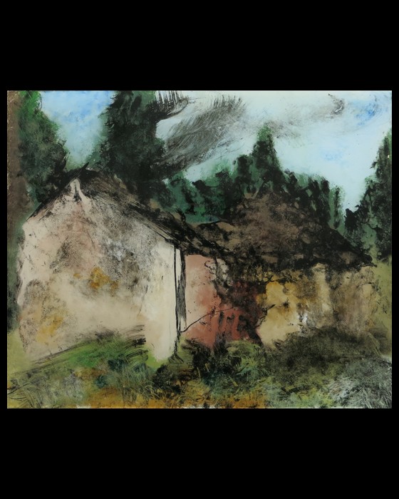 PAYSAGE III LA FERME   1990 : PHILIPPE DARGENT - PEINTRE DESSINATEUR LIEGE