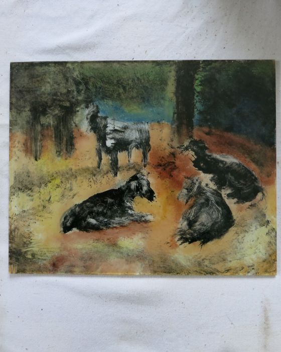 LES VACHES   1990 : PHILIPPE DARGENT - PEINTRE DESSINATEUR LIEGE