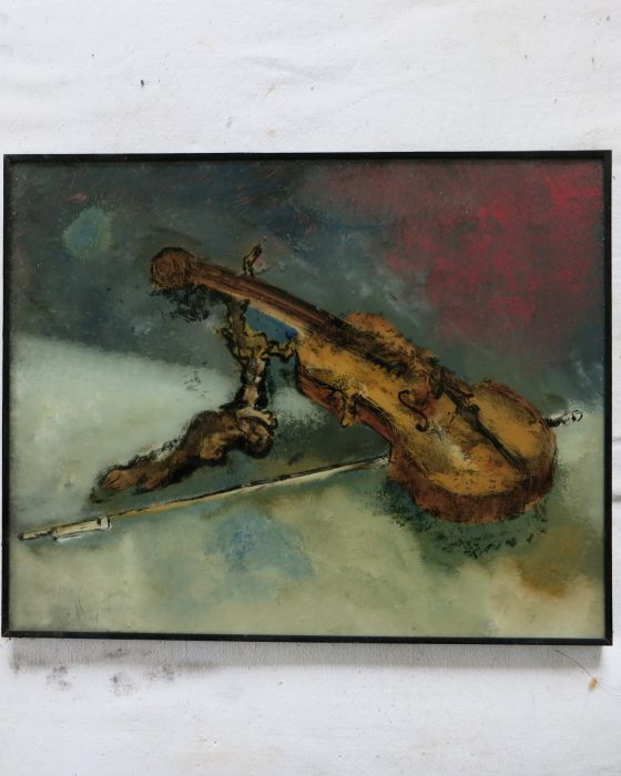 LE VIOLON   1990 : PHILIPPE DARGENT - PEINTRE DESSINATEUR LIEGE